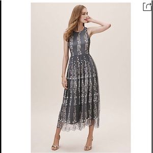 NWT BHLDN Parsons Embroidered Tulle MIDI Dress sizes 0 or 4 Wedding Bridal